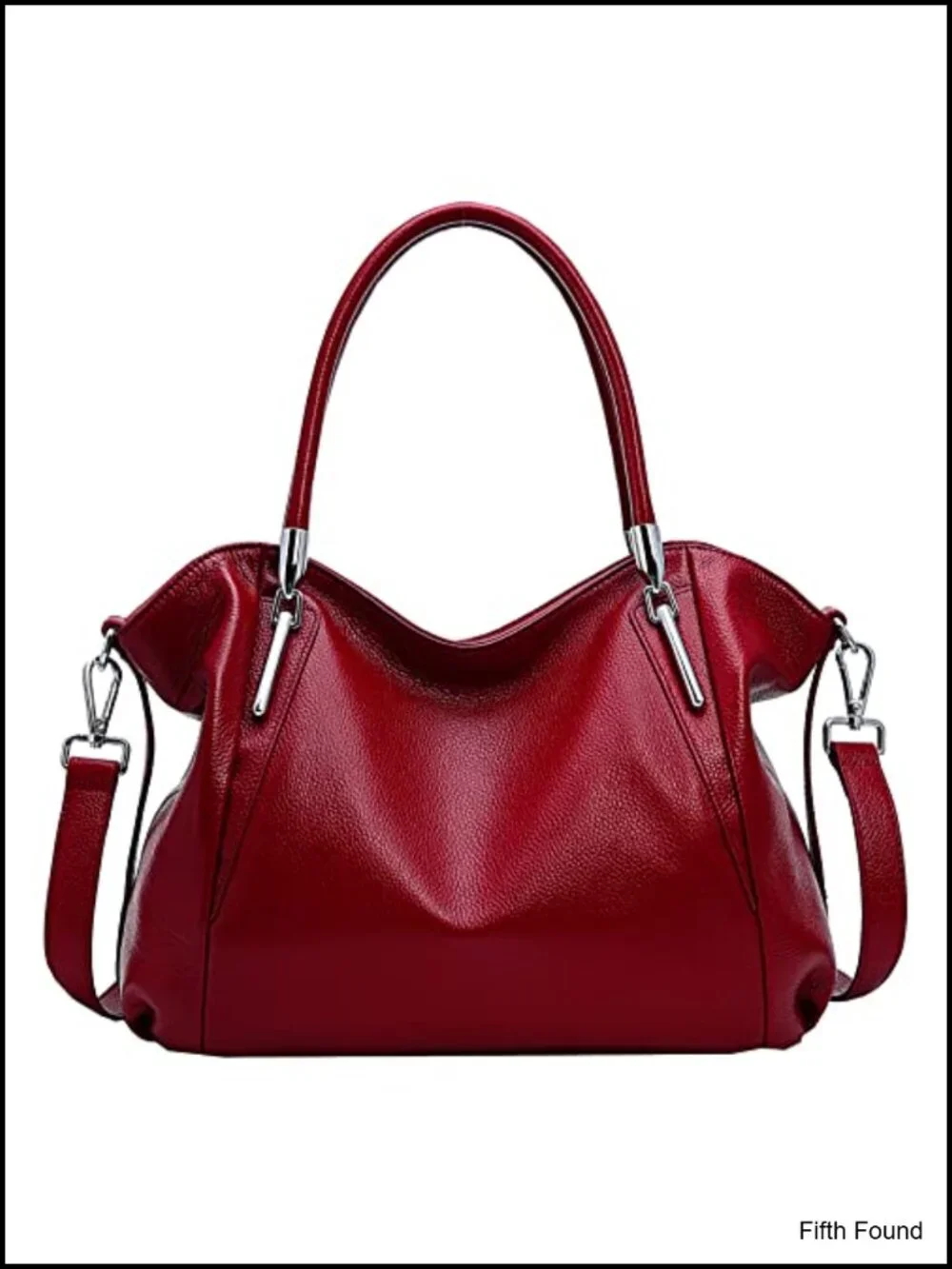 HESHE Cowhide Leather Hobo Tote Satchel Shoulder Handbag